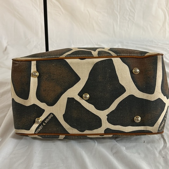 VTG DOONEY AND BOURKE GIRAFFE ANIMAL PRINT CANVAS/LEATHER TOTE SHOULDER BAG - Picture 11 of 14